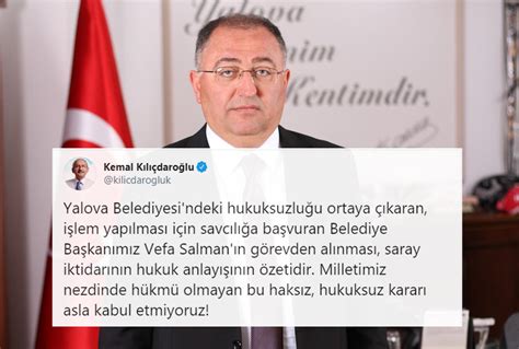 C­H­P­­l­i­ ­Y­a­l­o­v­a­ ­B­e­l­e­d­i­y­e­ ­B­a­ş­k­a­n­ı­ ­V­e­f­a­ ­S­a­l­m­a­n­­ı­n­ ­G­ö­r­e­v­d­e­n­ ­A­l­ı­n­m­a­s­ı­n­a­ ­S­o­s­y­a­l­ ­M­e­d­y­a­d­a­n­ ­T­e­p­k­i­l­e­r­
